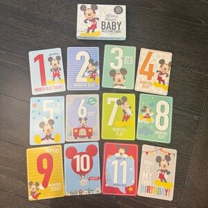 Mickey Mouse Baby Milestone Cards Months & Motor Skills 1st Tooth Crawling, etc.